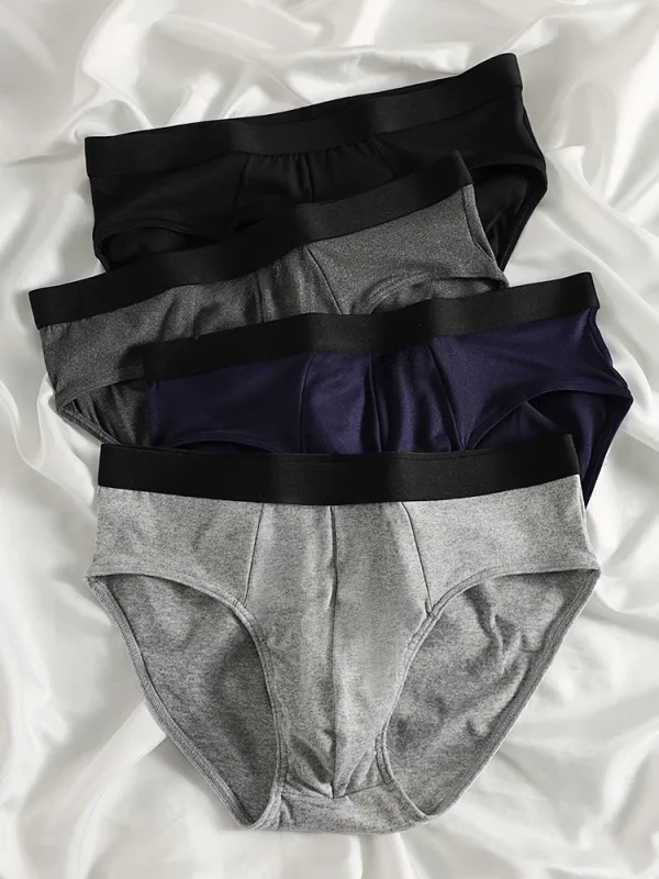 4-Pack Men's Briefs, Minimalist Solid Color Collection - Casual & Stylish, Multiple Sizes Available, Comfortable Men's Underwear