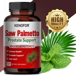 Suplemento de próstata com Saw Palmetto apoia a saúde do trato urinário Suplemento de ervas para saúde 120 cápsulas vegetarianas