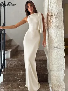 Hugcitar Fashion Solid O Neck Ujjatlan Patchwork Szexi Bodycon Maxi Báli Ruha Nyári Női Ruha Party Fesztivál Klub Y2K