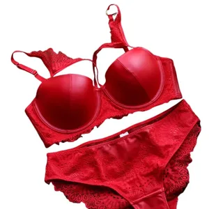 Mỹ Da Gợi Cảm Đồ Lót Nữ Mịn Mỏng Dày Bộ Áo Ngực Đỏ Đen Đẩy Lên Quần Lót Khoét Hở C Cup Dùng Thân Thiết