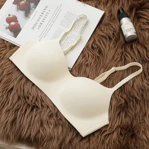 Bra Nirkabel Nyaman Lembut Bra Push Up Cup Tipis Kain Bersirkulasi Desain Berkumpul Bra Atas Tabung Tanpa Kawat Pakaian Dalam Wanita Kecantikan