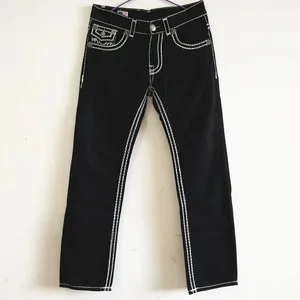 Celana Denim Ukuran Besar Lurus Dasar Sederhana Trendi Kasual Hitam Putih Pria Fashion Baru Amerika Eropa Celana Jeans Pria