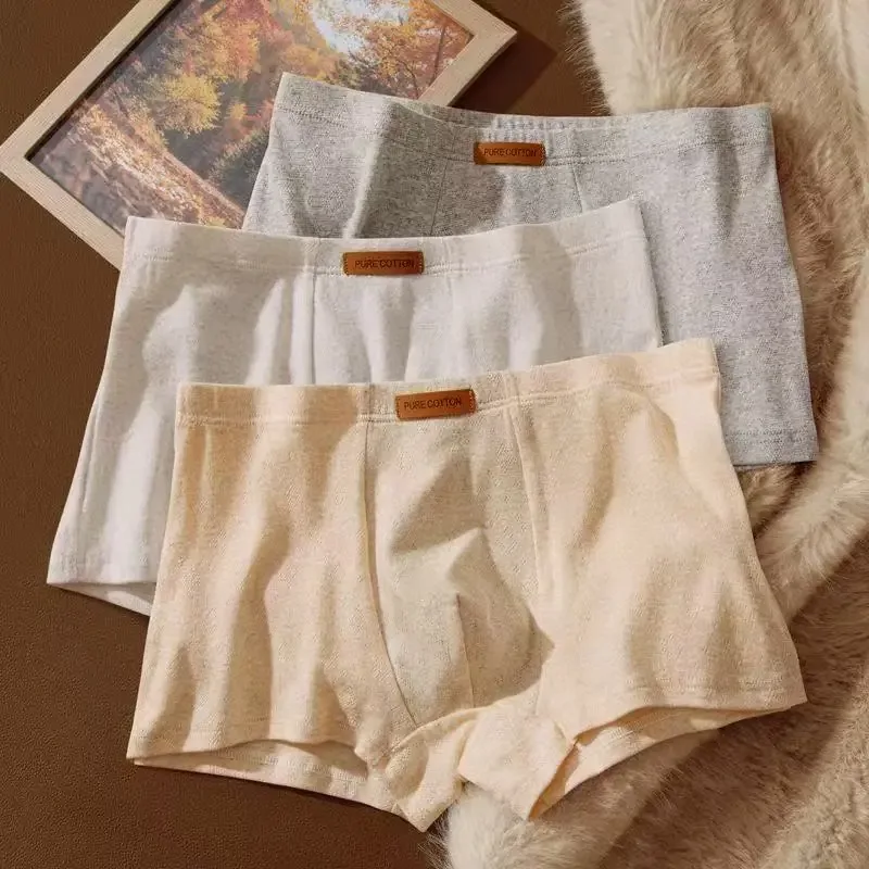 1 Buah Pakaian Dalam Jacquard Pria Celana Boxer Katun Warna-warni Solid Ukuran Besar 6XL Celana Dalam Seksi Lingerie Nyaman Sejuk 3256812989647822