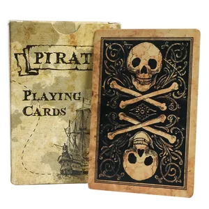 Pirate Skull Vintage stílusú játékkártyák Standard kártyapakli Vízálló pókerkártyák családi játékokhoz, bulikhoz
