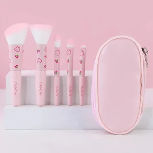 5Pcs 귀여운 컴팩트 메이크업 브러쉬 세트 케이스 프리미엄 브러쉬 완벽한 파운데이션 블러쉬 아이 섀도우 애플리케이션 미용 도구