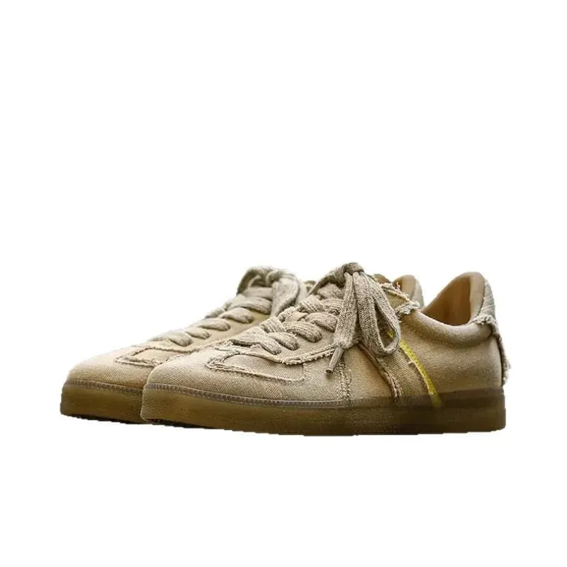 Classic Spliced German Trainer Shoes Flat Low-top Sneakers for Men's Spring and Autumn Casual Lace-up Sporty Shoes