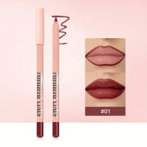 6 Farve Vandtæt Lip Liner Blyant Langtidsholdbar Natur Lipliner Pen Rød konturfarve Sexet Mørkerød Pink Mat læbestiftblyant