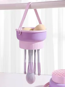 Make-up-Pinsel-Reiniger-Schüssel, All-in-One-Wasch-, Trocken- und Aufbewahrungsregal, sanftes, nicht beschädigendes Reinigungswerkzeug für Pinsel, Schwämme und Mixer