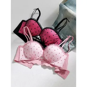 Roupa íntima de renda francesa, seios pequenos, reunidos para mostrar sutiã grande, novo, anti-flacidez, puro desejo, menina, meia xícara, conjunto de sutiã 32-38
