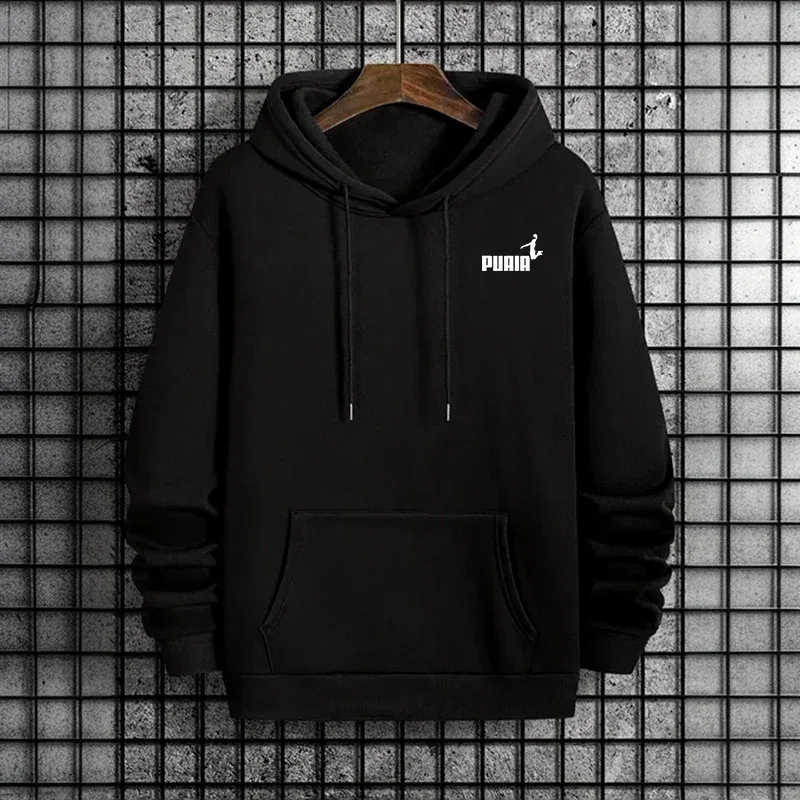 Efterår Vinter Mand Urban Causal Fashion Sporty Pullover 2026 New Arrival Mænds hættetrøjer Højkvalitets ren farve hættetrøje