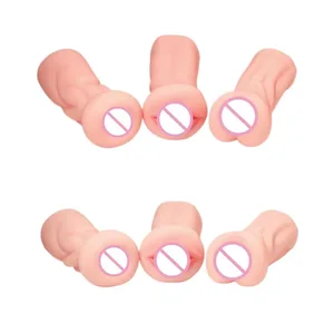 Soft TPE Aircraft Cup Male Stroker with Oral Vaginal Anal Textures Realistic Pocket Pussy Training Sex Toy for Men