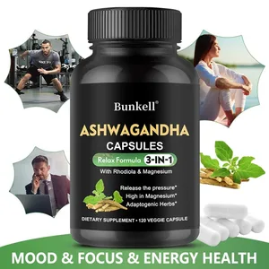Pure Ashwagandha Root Extract Capsules With Magnesium for Natural Mood Stress Focus Brain Energy Sleep Health Support
