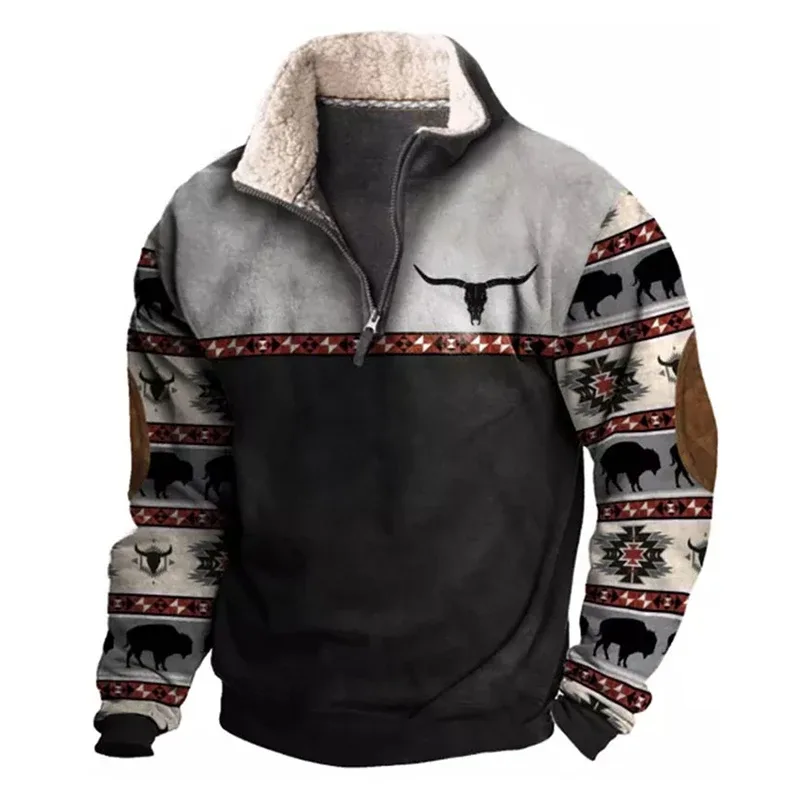 Sweatshirts til mænd Ny afslappet sweater med lange ærmer, halv lynlås sweater til efteråret, udendørs sweatshirt Lette overdele