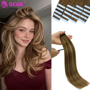 12A Tape In Hair Extensions 100% Remy Human Hair Αυτοκόλλητες Λωρίδες Skin Weft για Γυναικεία Σαλόνι Χρήση Υψηλής Ποιότητας 14-22 ιντσών