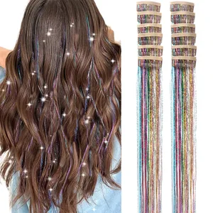 Hair Tinsel Clip in 12 Pcs Hair Tinsel K