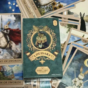 Rabbit Tarot Deck 78pcs Board Game English Watercolor Card Mga Cute na Divination Card