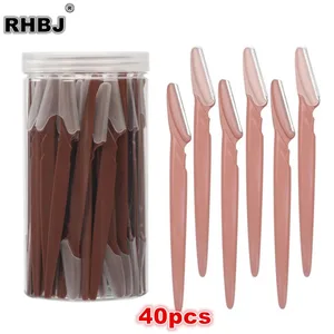 Eyebrow Trimmer 40PCS Brown Eyebrow Razor Safe Face Body Hair Removal Shaver Blades Babae Eyebrow Shaping Knife Razor