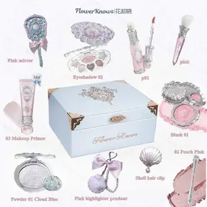 Flower Knows Shells Pearl Eyeshadow Essence Lip Honey Blush Cheek Makeup Front 11 pieces סט