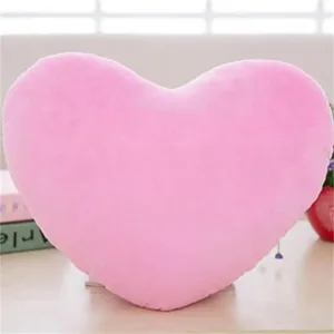 Cor rosa casa decorativa dia dos namorados coração travesseiro travesseiro macio formato de coração