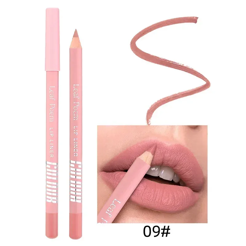 12-Color Waterproof Matte Lip Liner Pencil Lasting Smudge-Proof Lipliner Non-Transfer Formula Precise Outline Lip Pencil Makeup
