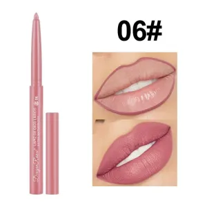 Vandtæt mat lipliner blyant Sexet rød kontur læbefarvet læbestift Holdbar fugtgivende Non-stick kop Læber Makeup 12 farver