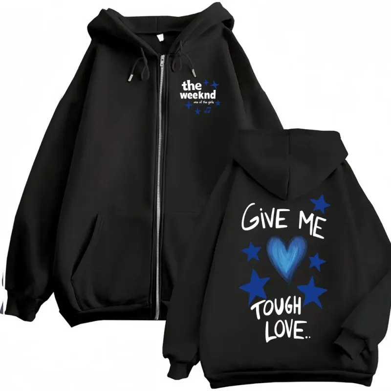 The Weeknd "one of The Girls" Zip Up Hoodies Herr Kvinnor Mode Hip Hop Jacka Sweatshirt Kappor Casual Oversized Zipper Pullovers