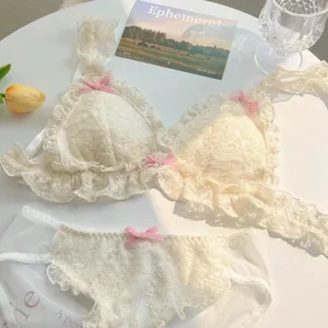 Seluar dalam gadis Jepun perempuan manis comel murni keinginan tanpa berdawai busur lace tepi coli nipis
