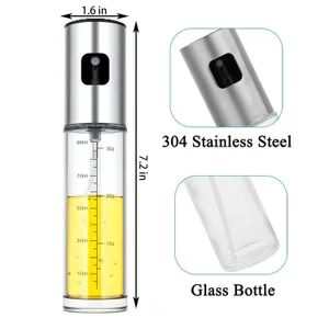 Garrafa de pulverizador de azeite com funil 100ml azeite senhor pulverizador dispensador garrafa para cozinhar acessórios essenciais da cozinha