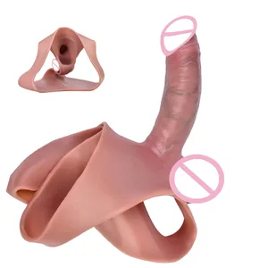 Hule dildobukser Hudfølelse Strapon Penisærmede trusser med ægte vene Mand genanvendelig kondom Pik Forstørrelse Sexlegetøj
