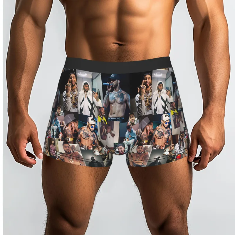 Mâle drôle A-Anuel AA sous-vêtements Boxer slips Shorts extensibles culottes caleçons