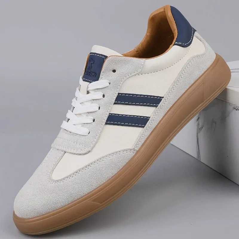 High Quality Leather Sneakers Men Trainers Classic Casual Sports Shoes Man Flat Sneakers Outdoor Non-slip Men's Skateboard Shoes