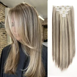 Syntetisk 7 stykker/sett 22 tommers rett hårforlengelser Clip-In Extensions Christmas Halloween Hair Extensions
