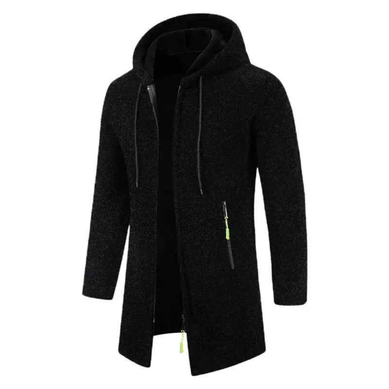 Sweatwear Herren Hoodies Langarm Sweatshirts für Männer Reißverschluss Kapuze Herren Oversize Winter Top Jacke Mantel Schwarzer Pullover