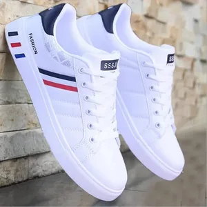 Moda tênis masculino vulcanizar sapatos grossos planos confortáveis ​​primavera outono plataforma sapatos masculinos esportes casuais sapatos brancos 2025