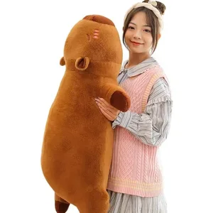 Kawaii Capybara plysjpute Lang kropp Myk kosedyrdukke Søt kosepute for sovesofa Sove lur Hjemmeinnredning