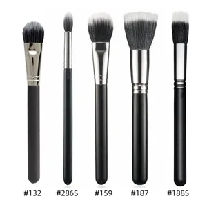 Raspall facial Duo Fiber 187 188 Base de base en pols lleugera multiusos Blush Highlighter Eina de pinzells de maquillatge de bellesa 132 159