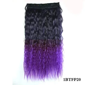 گیره مو مصنوعی Jeedou Kinky در اکستنشن موهای یک تکه برای زنانه رنگ آبی تدریجی Cosplay Props Hairpieces