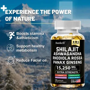 8-IN-1 کپسول شیلاجیت مکمل هیمالیا از استقامت انرژی پشتیبانی می کند و عضله سازی حمایت از ایمنی