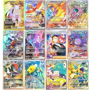 Cartão tcg Inglês SV10 SV09 Destined Rivals Mewtwo da Equipe Rocket Garchomp de Cynthia Ethan Ho-Oh Jogo de Cartas Colecionáveis