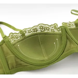 Conforto conjunto de sutiã de renda francesa meia xícara push up fino respirável sexy lingerie feminina senhoras roupa interior sutiã calcinha terno S-XL