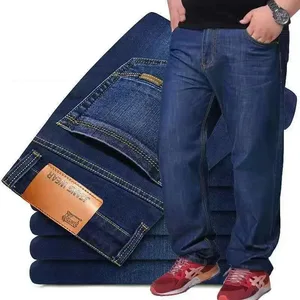 شلوار جین مردانه سایز بزرگ مشکی 10XL شلوار گشاد کمر بلند شوهر سایز پلاس شلوار جین گشاد شلوار جین مردانه آبی