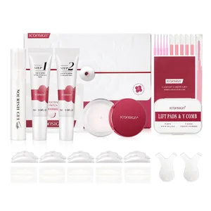 มังสวิรัติ Camellia ดอกไม้ Eyelash Lift Kit 8-12 min Quick Gentle Curly ไม่มีความเสียหายขนตา Brow Care ของขวัญชุดความงาม