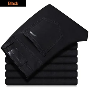 Jean extensible pour hommes, coupe régulière, Business décontracté, Style classique, mode, pantalon en Denim, Vintage, noir, bleu, nouvelle collection 2026
