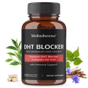 DHT 阻斷劑補充劑，含鋸棕櫚，支持頭髮再生，強化頭髮和頭皮，增加男性和女性的頭髮厚度