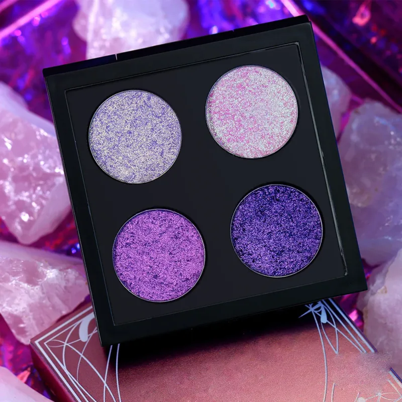 4 culori Vegan Chameleon Paleta de fard de pleoape Machiaj cu etichetă privată Comerț cu ridicata Logo personalizat Fard de pleoape Schimbare de culoare