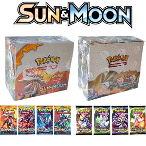 Pokemon TCG SUN & MOON Booster Box 36 csomag angolul lezárt kijelződobozban, gyűjthető kereskedési kártyajáték gyerekeknek ajándék