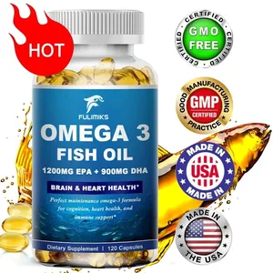 Fulimiks Wild Caught Omega 3 -kalaöljy – 120/60 pehmeät geelit – 3600mg korkea EPA 1300mg DHA 900mg GMO-gluteeniton ravintolisä