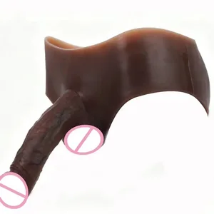 Calces de penis buits realistes de silicona negra nua, calces per a penis, màniga de penis usable, extensor de màniga, joguines sexuals per a homes