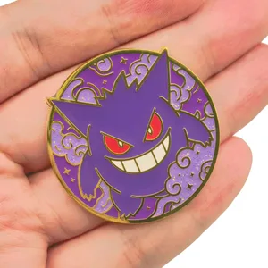 Anime játék Pokémon kemény zománctűk Aranyos rajzfilm Gengar brossok ruhákon hajtókát jelvények fém ékszerek kiegészítők