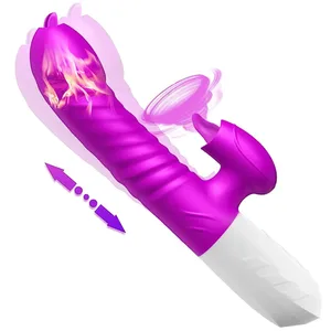 女性用推力震動器舔 G 點陰蒂乳頭刺激器加熱逼真假陽具自慰成人性玩具